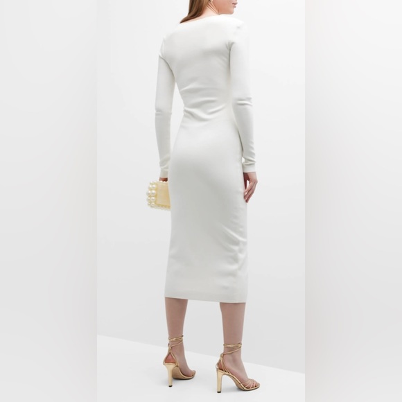 Zeynep Arcay NWT Twist Front Midi Dress in White - Picture 7 of 14